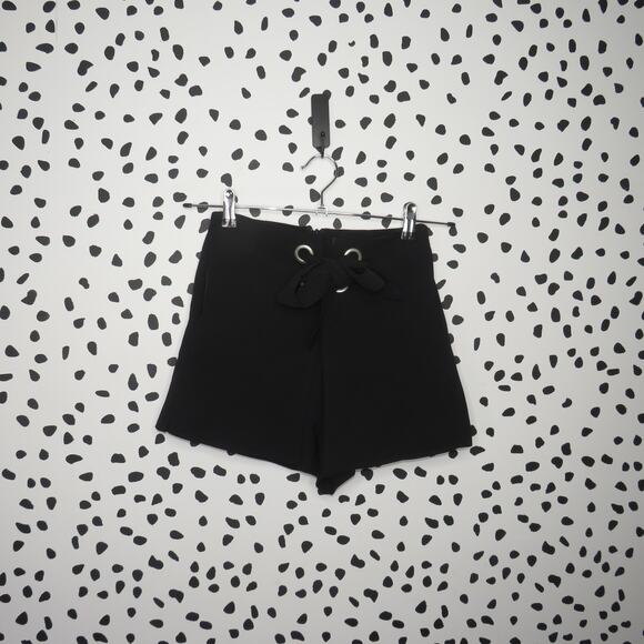 C/MEO Collective Black Second Thought High Waist Tie Front Shorts - Picture 3 of 9